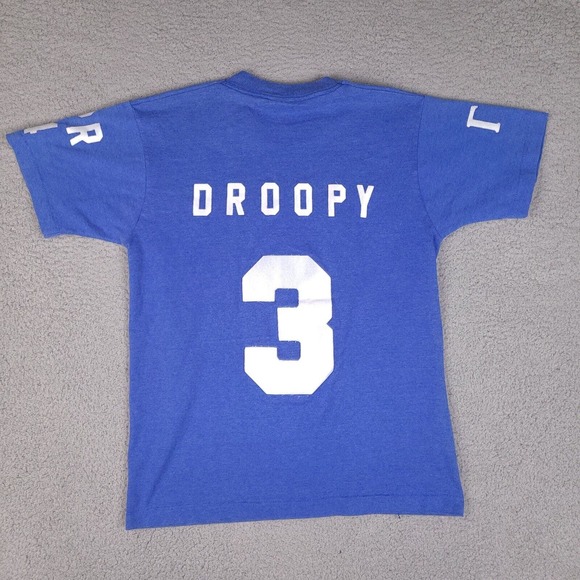 Vintage Sorority Droopy T-Shirt Adult Medium Single Stitch Blue Best USA Made - Picture 2 of 16